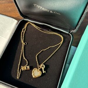 Tiffany & Co. Return to Tiffany LOVE Gold and Diamond Heart and Key Necklace